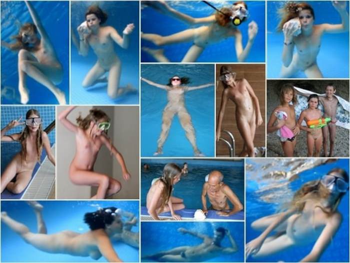 Nudist pool with young and adult naked people photo | Naturist Gallery